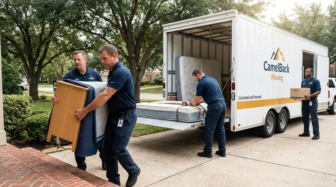 Crew loading residential truck for cross-state move from Florence, MS